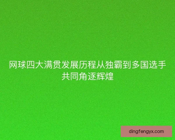 网球四大满贯发展历程从独霸到多国选手共同角逐辉煌