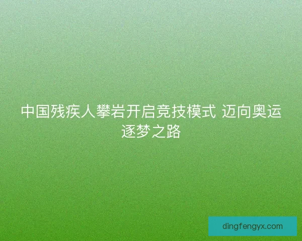 中国残疾人攀岩开启竞技模式 迈向奥运逐梦之路
