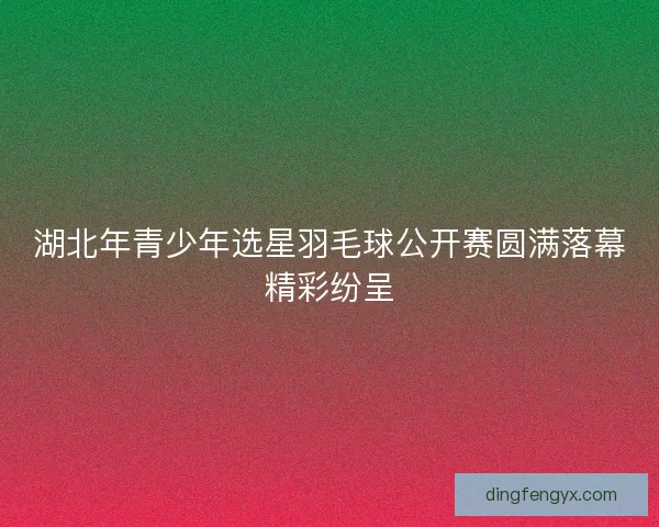 湖北年青少年选星羽毛球公开赛圆满落幕精彩纷呈